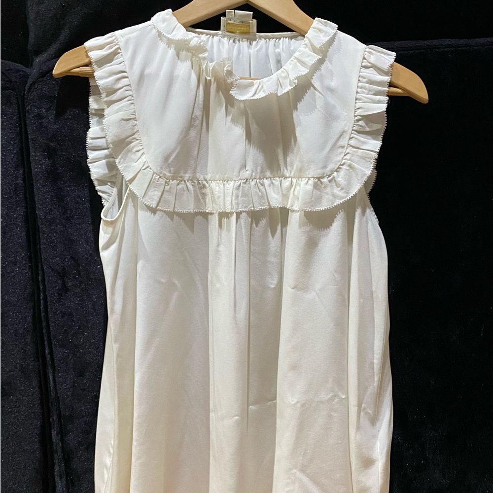 Elegant Cream Sleeveless Silk Top by Kate Spade